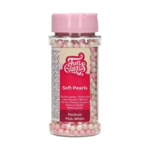 Cukrové dekorace bílo-růžové perly 60g - FunCakes