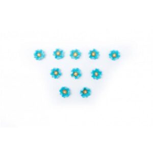 Cukrové květinky modré 10ks - K Decor