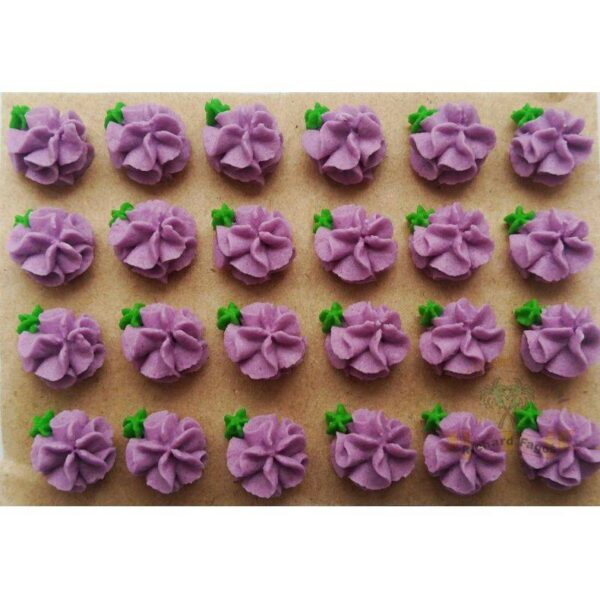 Cukrové květy fialové na platíčku 24ks - Fagos