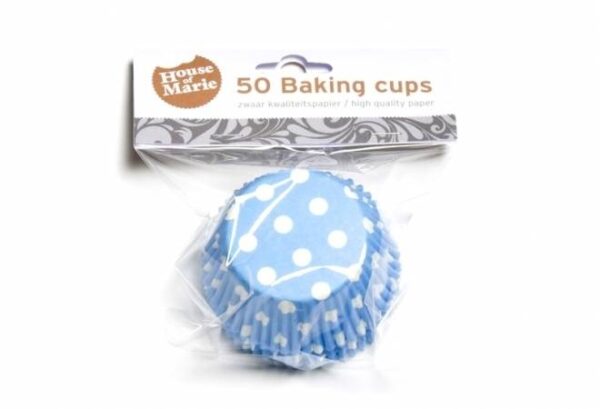 Papírový košíček na muffiny modrý puntíkovaný 50ks
