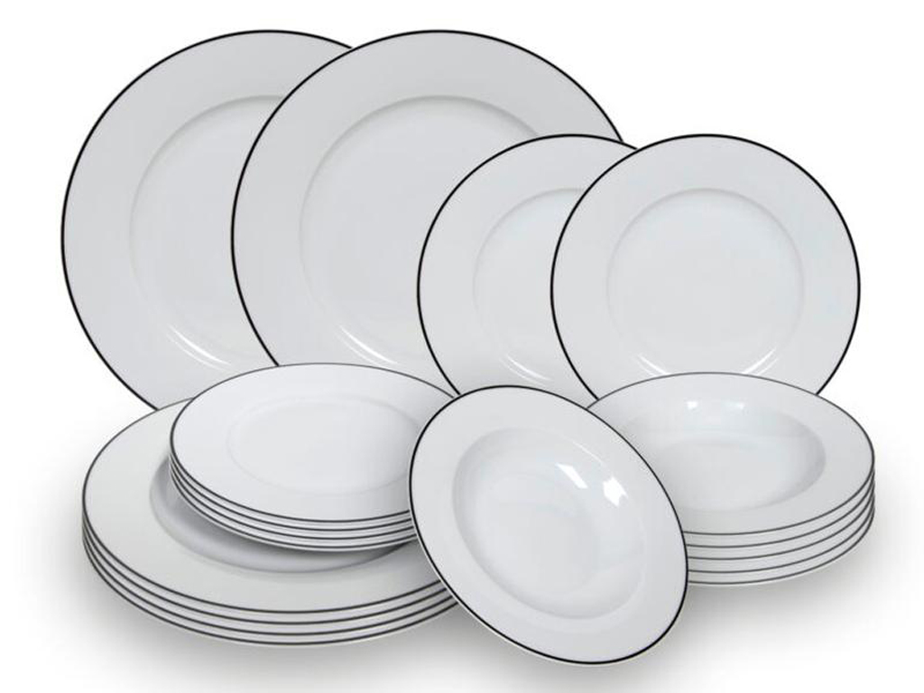 HIT Porcelánová jídelní sada SUPERWHITE 18ks