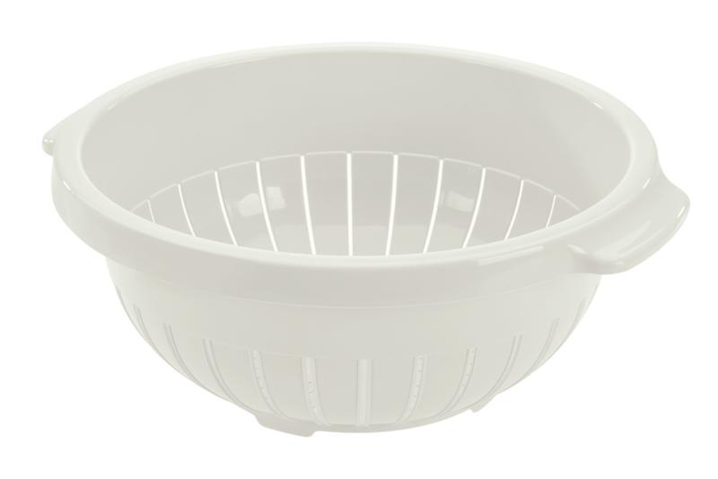 Plastový cedník s podstavcem TONTARELLI 32cm krémový