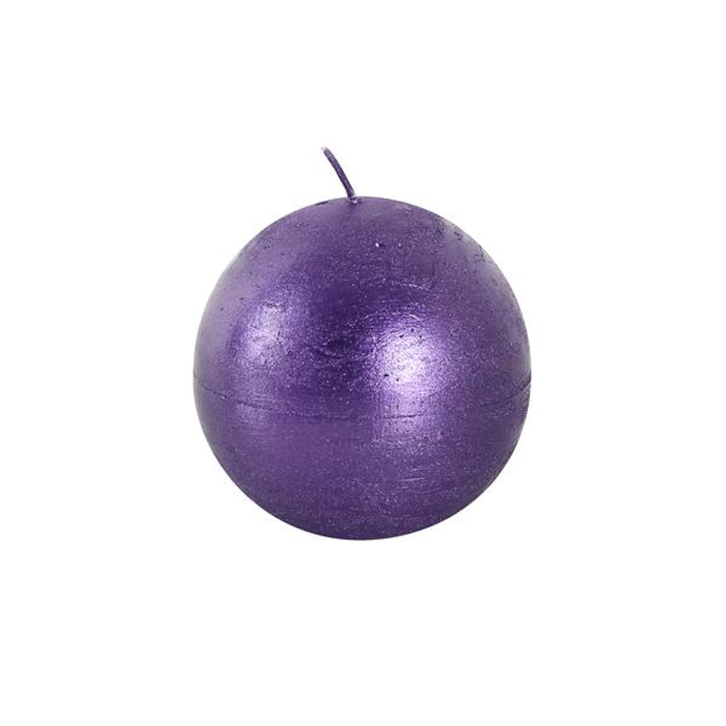 TORO Rustikální svíčka koule 8cm PROVENCE fialová