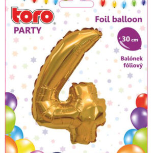 Balónek foliový TORO číslice 4 30cm