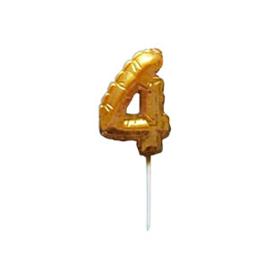 Dortová svíčka číslice "4" TORO zapichovací balónek 6cm