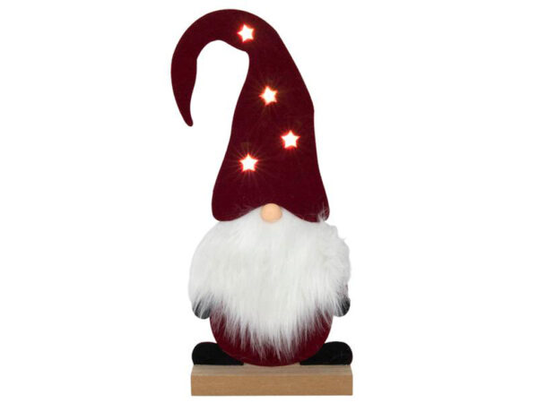 HIT Plstěná figurka 35cm skřítek LED světýlka