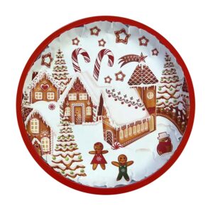 Plechový podnos TORO 26cm perníčková vesnička