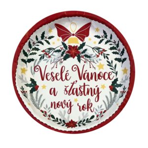 Plechový podnos TORO 26cm veselé vánoce