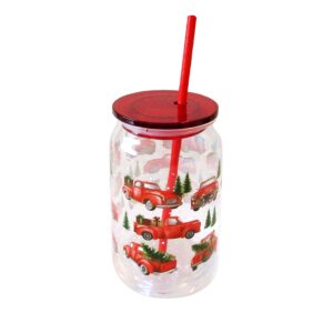 Sklenice s brčkem TORO 480ml vánoční motiv