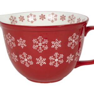 HIT MISKA ČERVENÁ S BÍLÝMI SNĚHOVÝMI VLOČKAMI 30*22*15