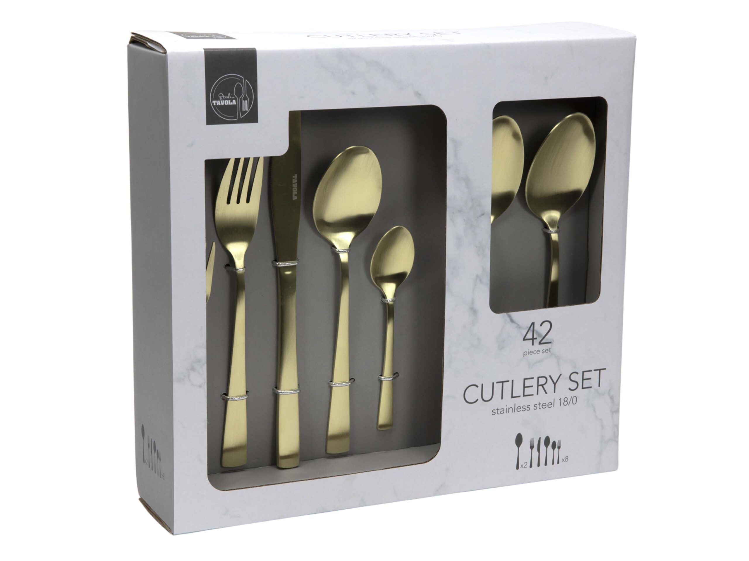 HIT Sada příborů TAVOLA 42ks zlatá