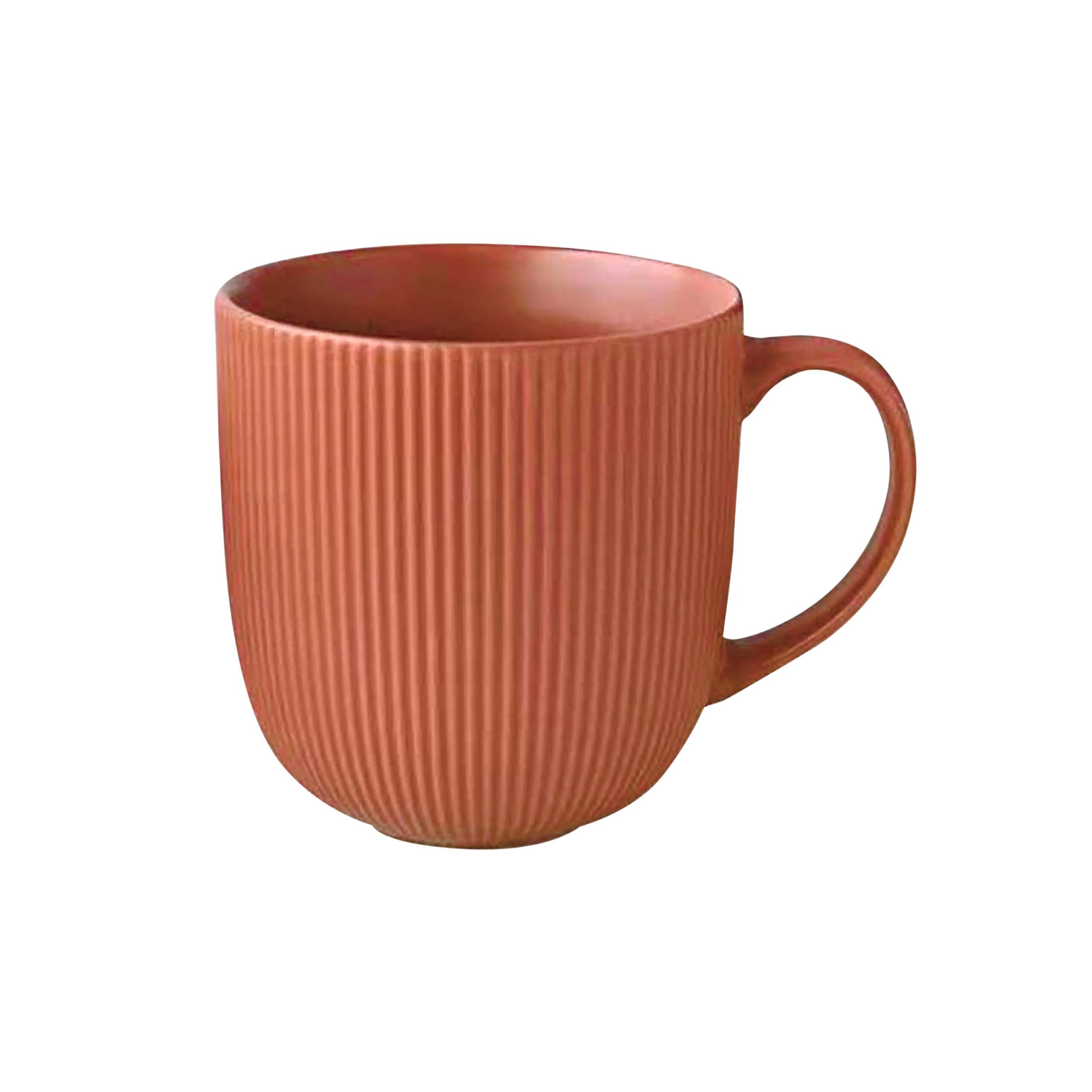 Keramický hrnek 510ml KITCHISIMO žebrovaný cihlový